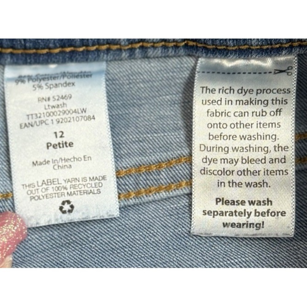 Time & Tru High Rise Stretch Skinny Denim Jeans Women's‎ Size 12P - Picture 9 of 13